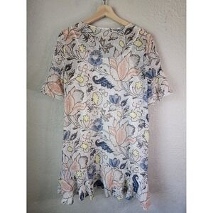 LOFT Petite Cottagecore Floral Print Flutter Sleeve Ruffle Hem Dress MP